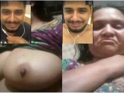 Desi Aunty Shows her Boobs on VC